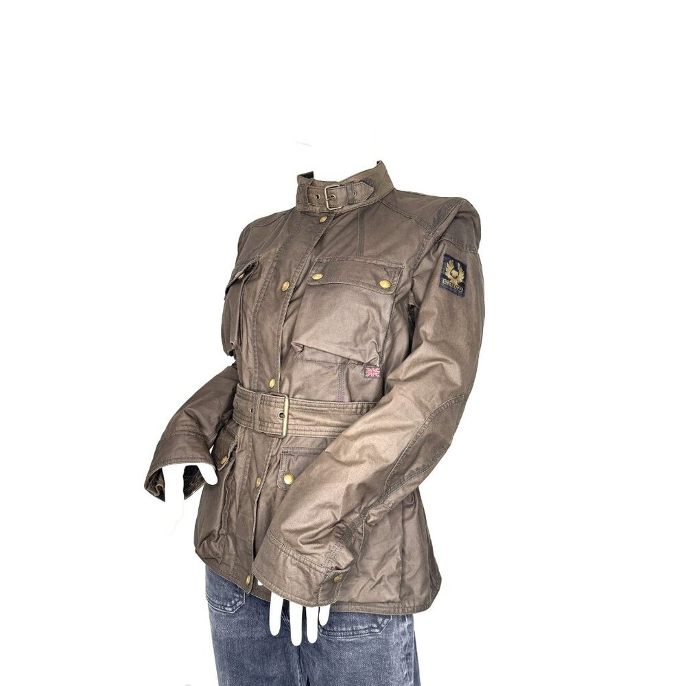 Belstaff Roadmaster Size 46 M Brown Waxed Cotton Motorcycle Jacket women’s